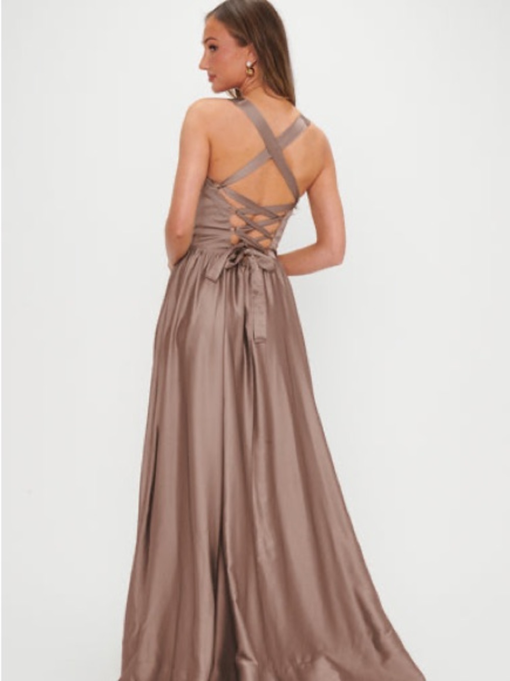 Show Me Your MuMu Satin Maxi Dress | Abigail in DUNE - Picture 3 of 3